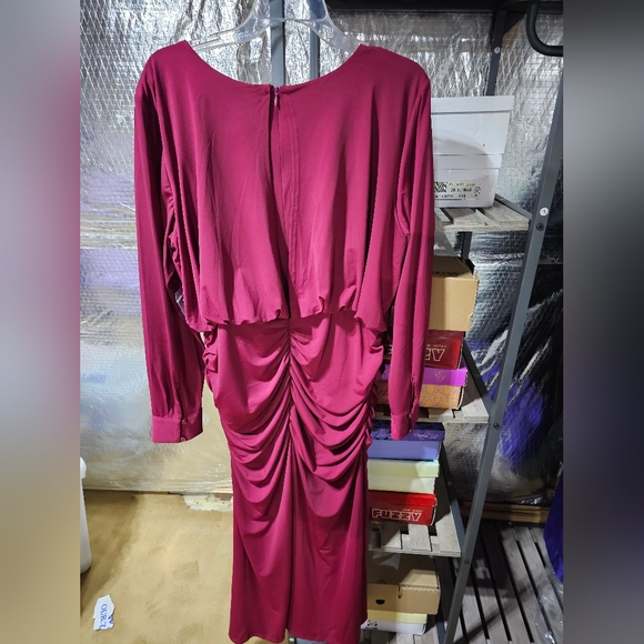 Long sleeve, draped Midnight Velvet dress - Picture 5 of 14